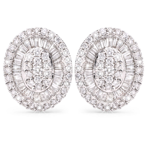 121474-Par de Brinco em Ouro Branco com Diamantes