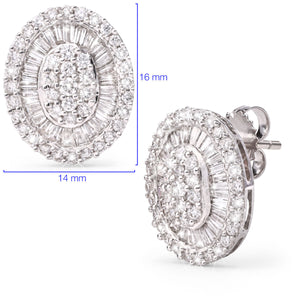 121474-Par de Brinco em Ouro Branco com Diamantes