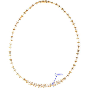 Colar Pulseira e Anel em Ouro Amarelo com Diamantes