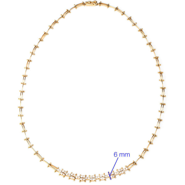 Colar Pulseira e Anel em Ouro Amarelo com Diamantes
