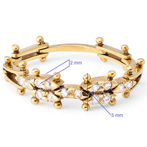 Colar Pulseira e Anel em Ouro Amarelo com Diamantes
