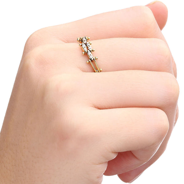 Colar Pulseira e Anel em Ouro Amarelo com Diamantes