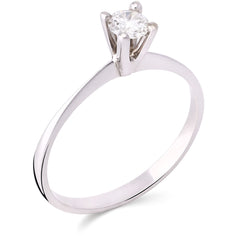 Anel em Ouro Branco 18k Solitário com Diamante