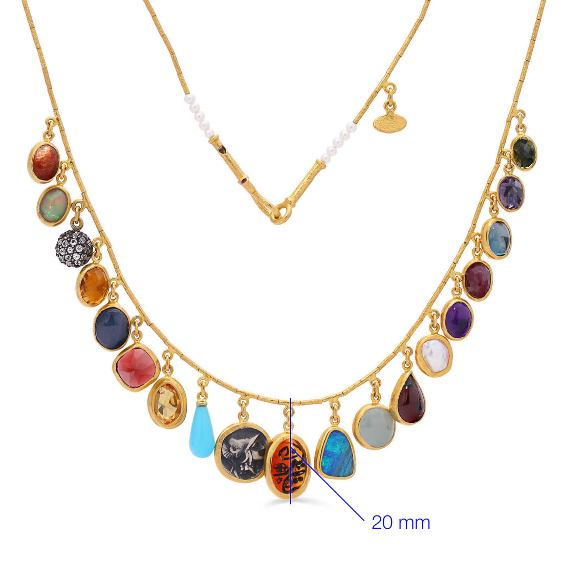 Colar Em Ouro Amarelo 23,64  Ara Collection com Varias Gemas