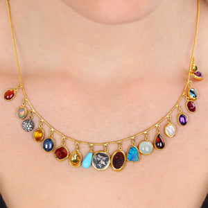 122064-Colar Em Ouro Amarelo 23,64  Ara Collection com Varias Gemas