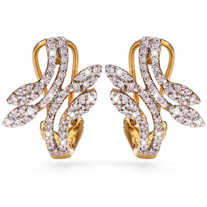 122586-Par de Brinco em Ouro Amarelo com Diamantes