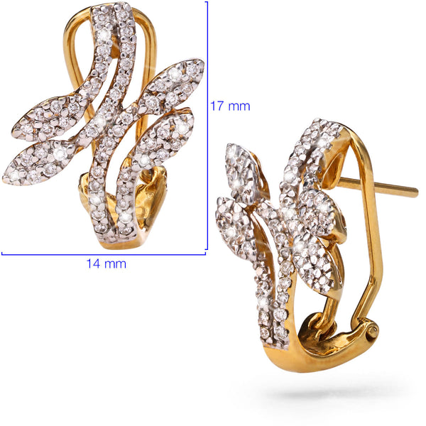 122586-Par de Brinco em Ouro Amarelo com Diamantes