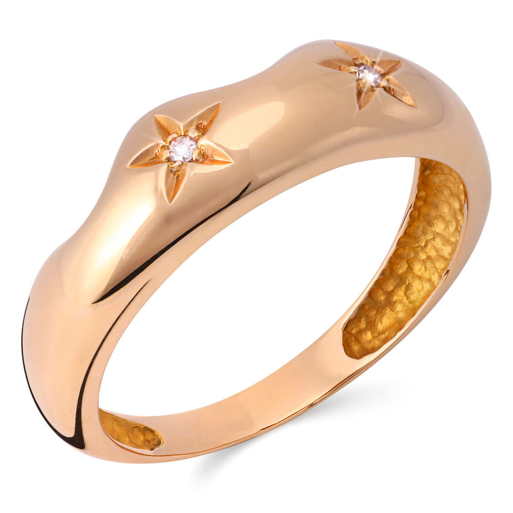 Anel em Ouro Rose 18k com Diamantes