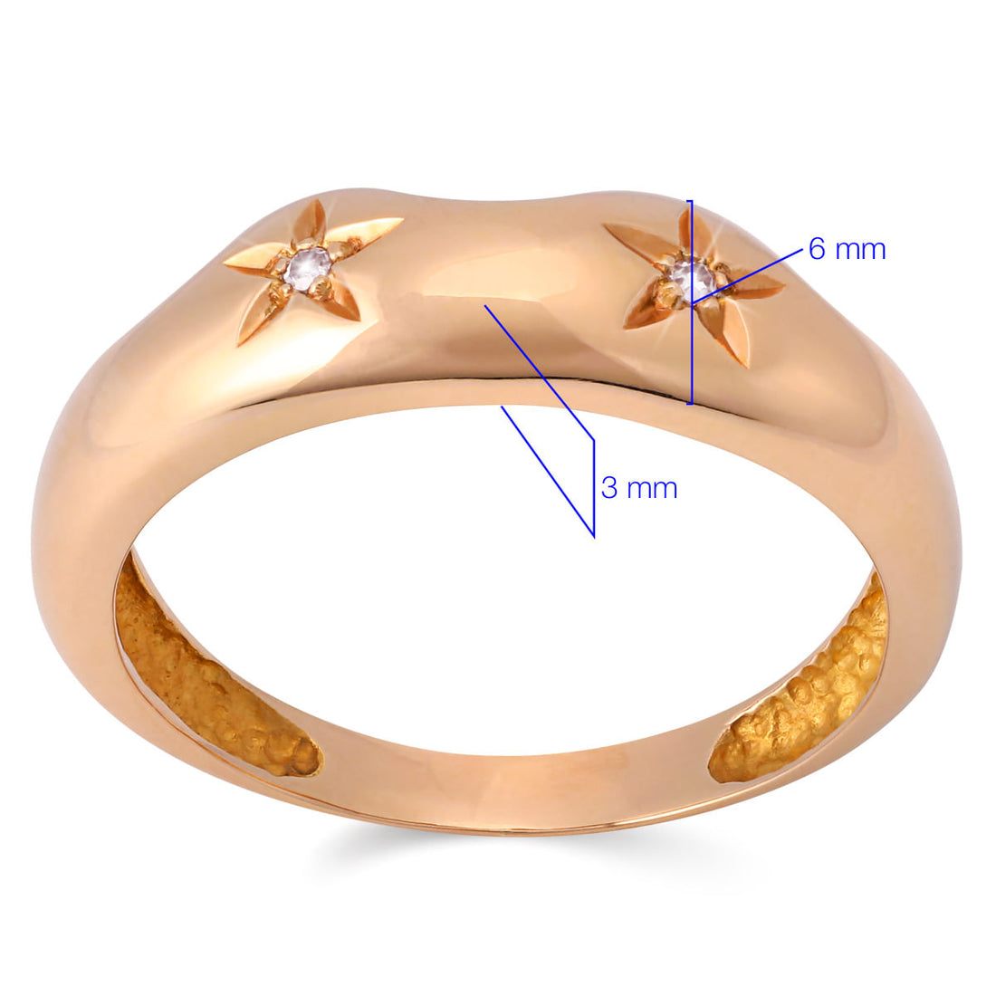 Anel em Ouro Rose 18k com Diamantes