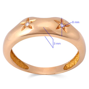 Anel em Ouro Rose 18k com Diamantes