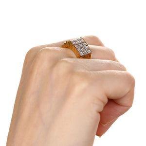 Anel em Prata 925 com Diamantes Ice