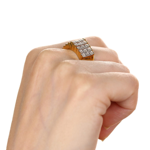 Anel em Prata 925 com Diamantes Ice