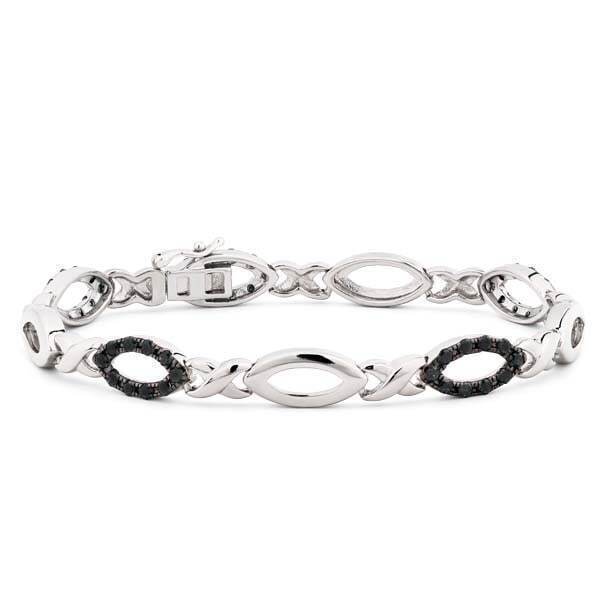 Pulseira em Prata 925 com Diamantes Negros