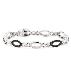 Pulseira em Prata 925 com Diamantes Negros