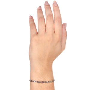 Pulseira de Prata 925 com 8 Pedras Brasileiras