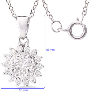 123033-Pingente Flor de Ouro com Diamantes