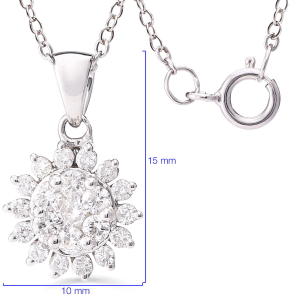 123033-Pingente Flor de Ouro com Diamantes