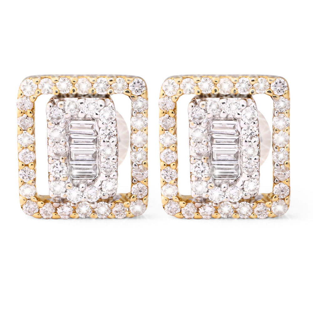 123097 - Par de Brinco em Ouro Amarelo 18 k com Diamantes Aprox. 59 pts
