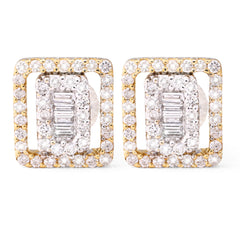 123097 - Par de Brinco em Ouro Amarelo 18 k com Diamantes Aprox. 59 pts