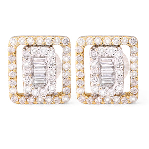 123097 - Par de Brinco em Ouro Amarelo 18 k com Diamantes Aprox. 59 pts