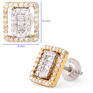 123097 - Par de Brinco em Ouro Amarelo 18 k com Diamantes Aprox. 59 pts