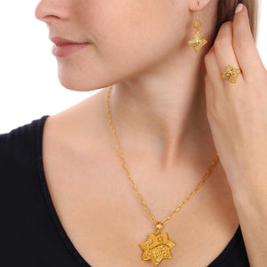 Conjunto Linha Alshahba em Ouro Amarelo 21k