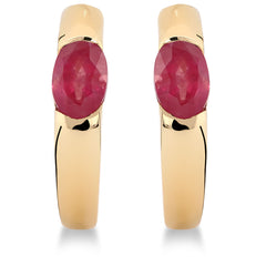 Argola em Ouro Amarelo 18k com Rubis