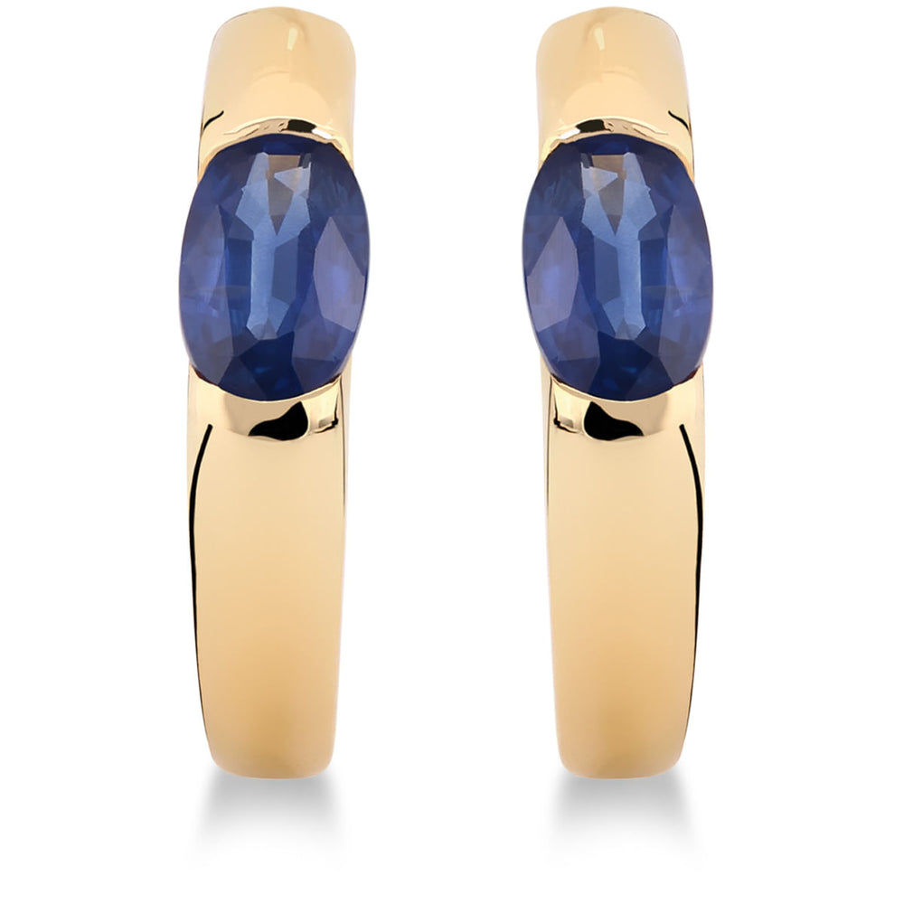 Argola em Ouro Amarelo 18k com Safiras