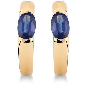 Argola em Ouro Amarelo 18k com Safiras