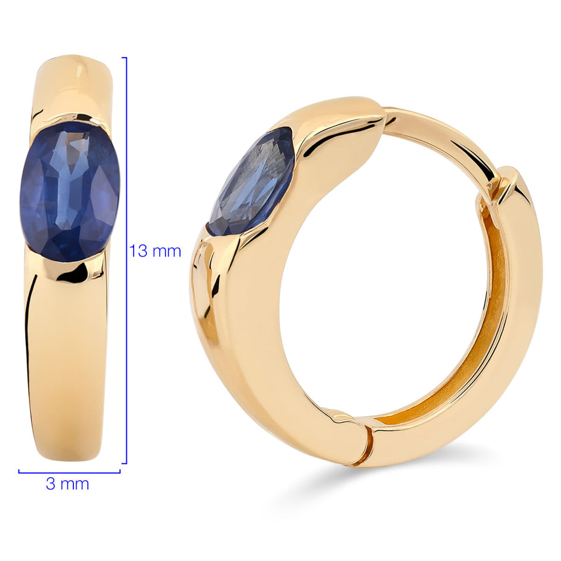 Argola em Ouro Amarelo 18k com Safiras