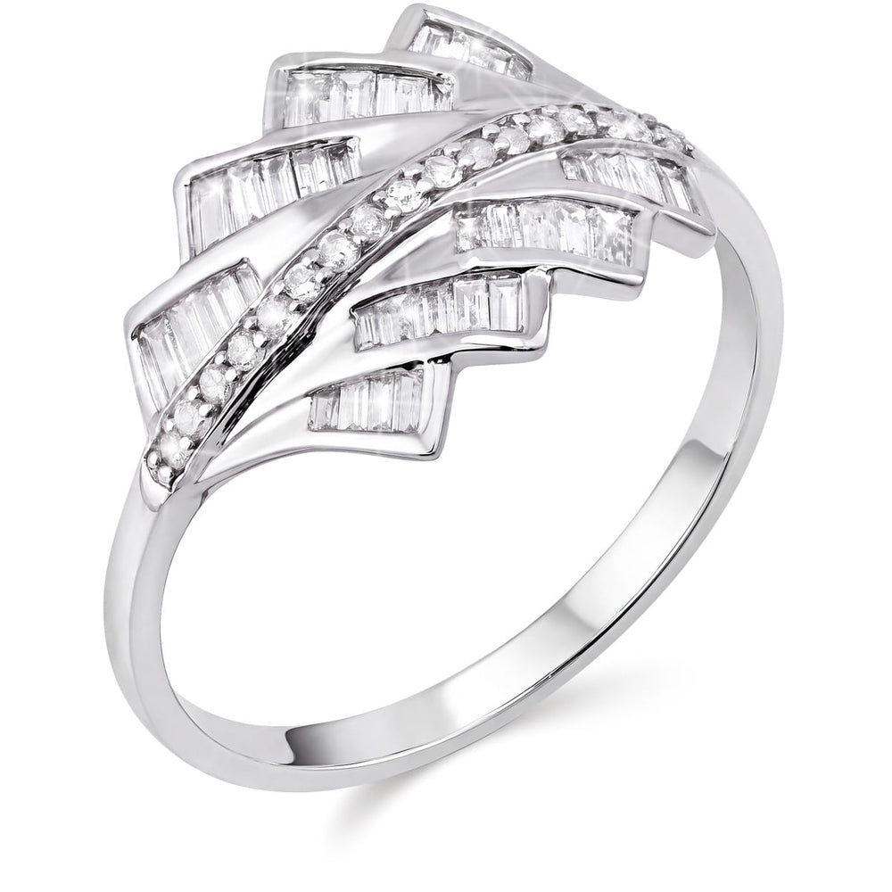 124352-Anel em Ouro Branco de Diamantes