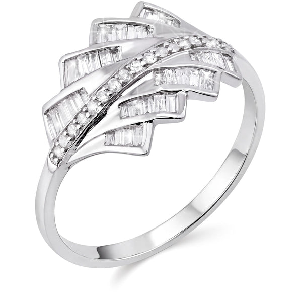 124352-Anel em Ouro Branco de Diamantes