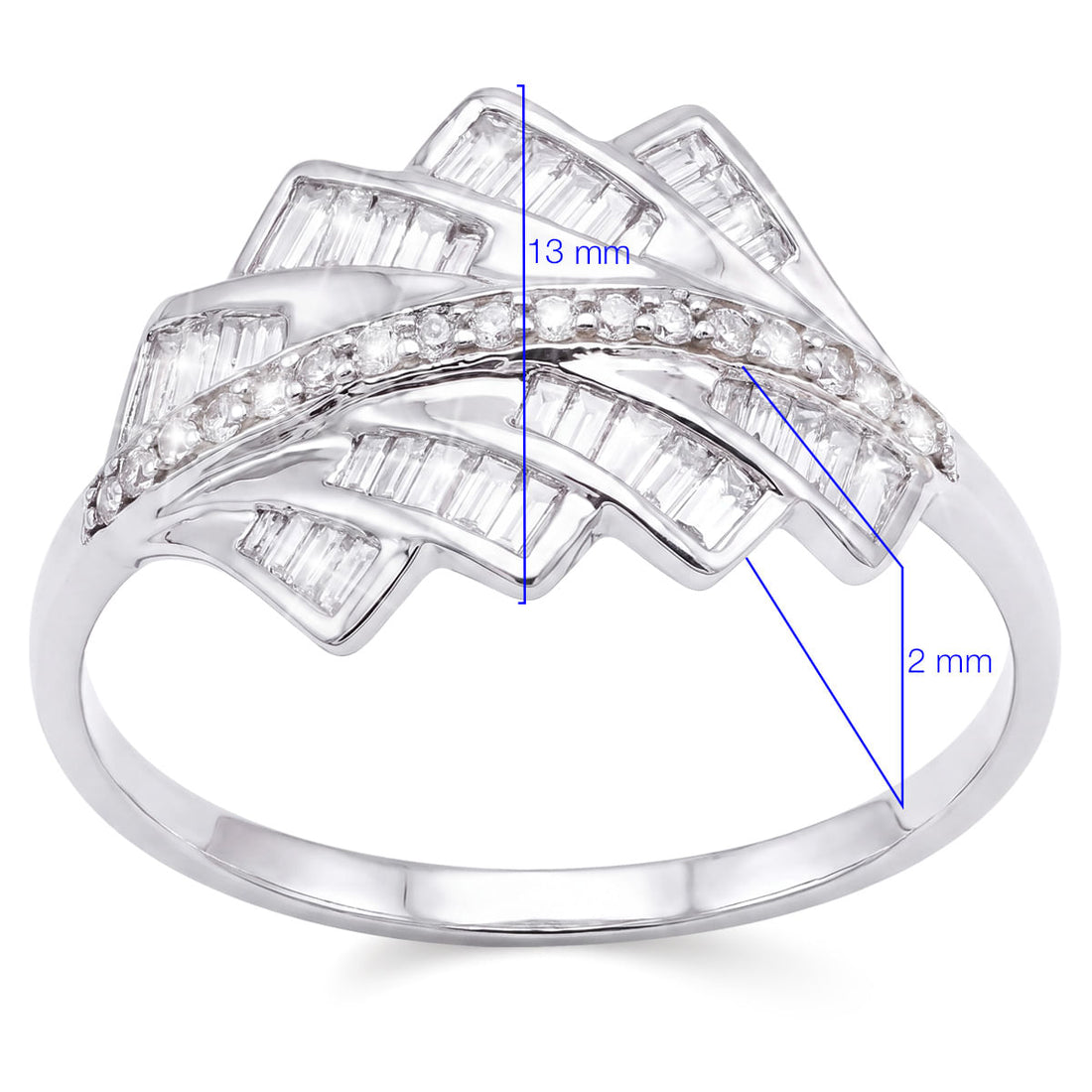 Anel em Ouro Branco de Diamantes