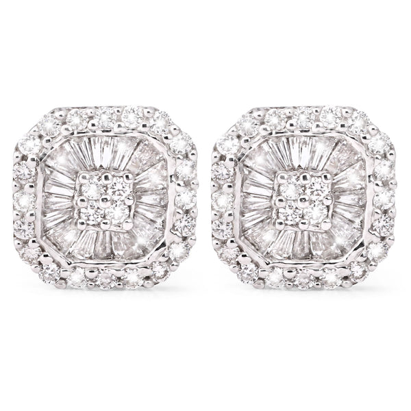 125499 - Par de Brinco em Ouro Branco 18k com Diamantes