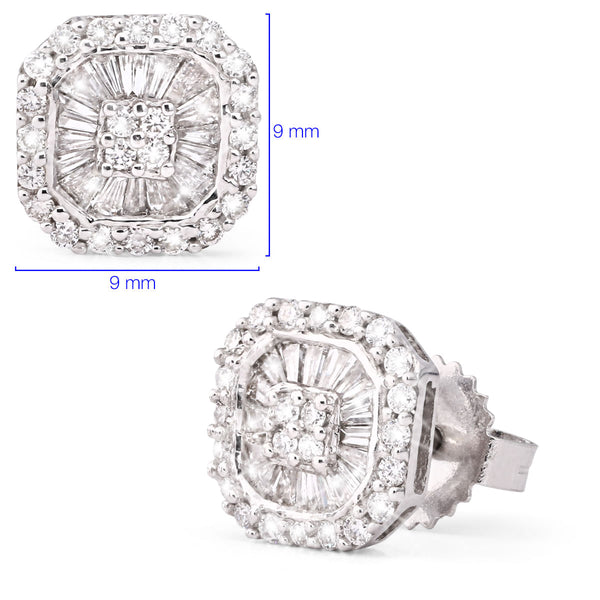125499 - Par de Brinco em Ouro Branco 18k com Diamantes