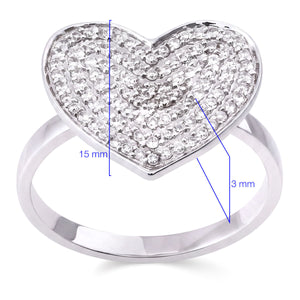 125579 - Anel em Ouro Branco 18k Coração com Diamantes
