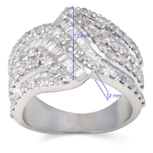 Anel em Ouro Branco 18k com Diamantes