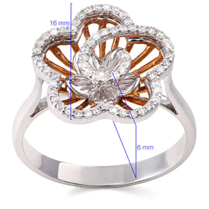 125626-Anel em Ouro Branco  Flor  com Diamantes
