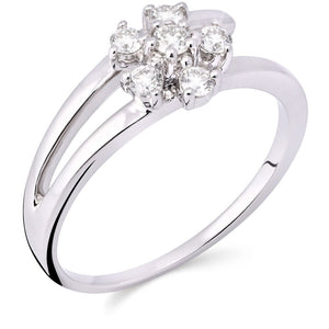 Anel em Ouro Branco 18k com Diamantes