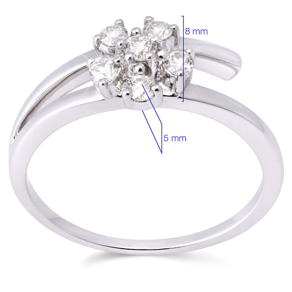 Anel em Ouro Branco 18k com Diamantes