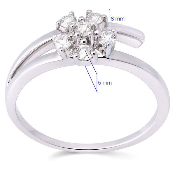 Anel em Ouro Branco 18k com Diamantes