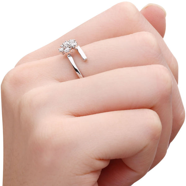 Anel em Ouro Branco 18k com Diamantes