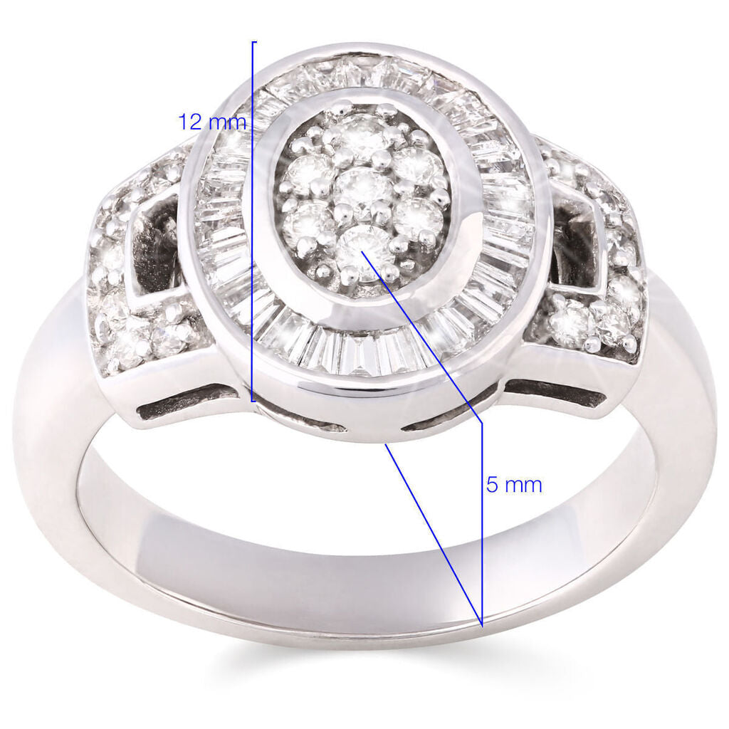 Anel de Ouro Branco 18k com Diamantes
