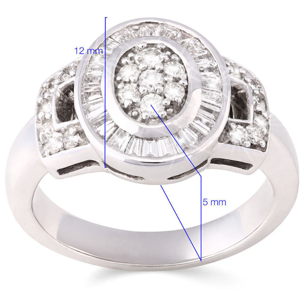 Anel de Ouro Branco 18k com Diamantes