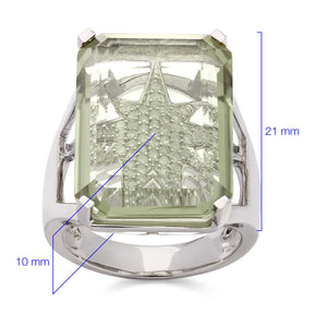 126009-Anel em Prata 925 com Prasolita e Diamantes