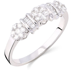 Anel em Ouro Branco com Diamantes