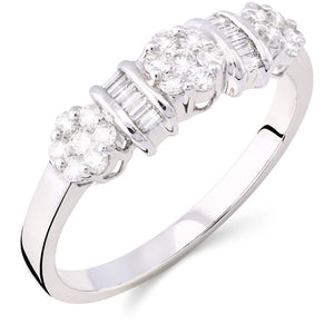 Anel em Ouro Branco com Diamantes