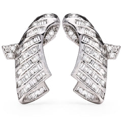 126187- Par de Brinco em Ouro Branco Com Diamantes