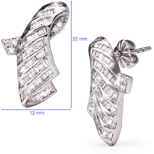 126187- Par de Brinco em Ouro Branco Com Diamantes