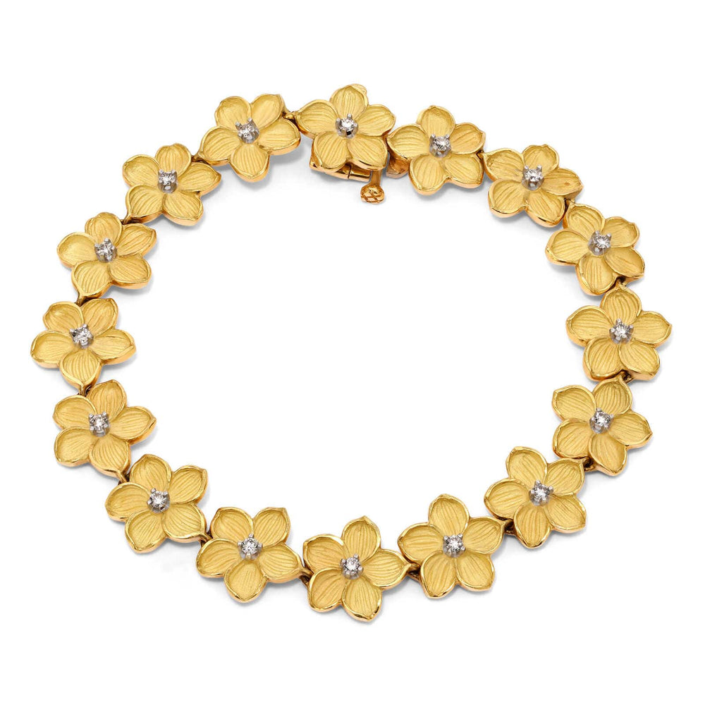 126283-Pulseira Linha Giovanni em Ouro amarelo 18k com 16 Diamantes